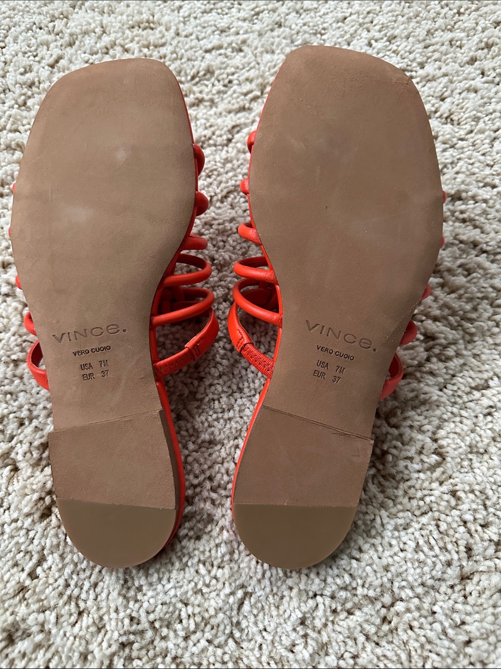 Vince Braided Red Slide Sandals - Picture 4 of 4